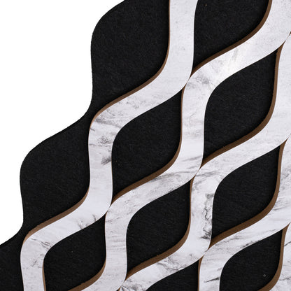 Set 6 Panouri riflaj acustic decorativ, MDF si pasla, Naimeed D6238, 240x30x1.8cm, Alb