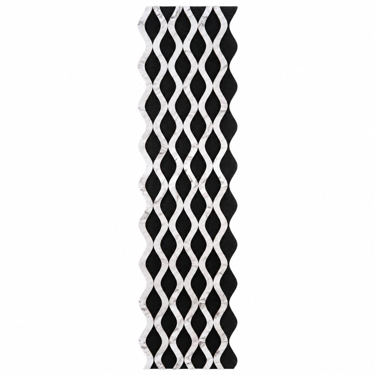 Panou riflaj acustic decorativ, MDF si pasla, Naimeed D6238, 240x30x1.8cm, Alb