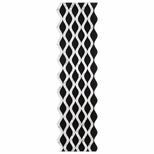 Panou riflaj acustic decorativ, MDF si pasla, Naimeed D6238, 240x30x1.8cm, Alb