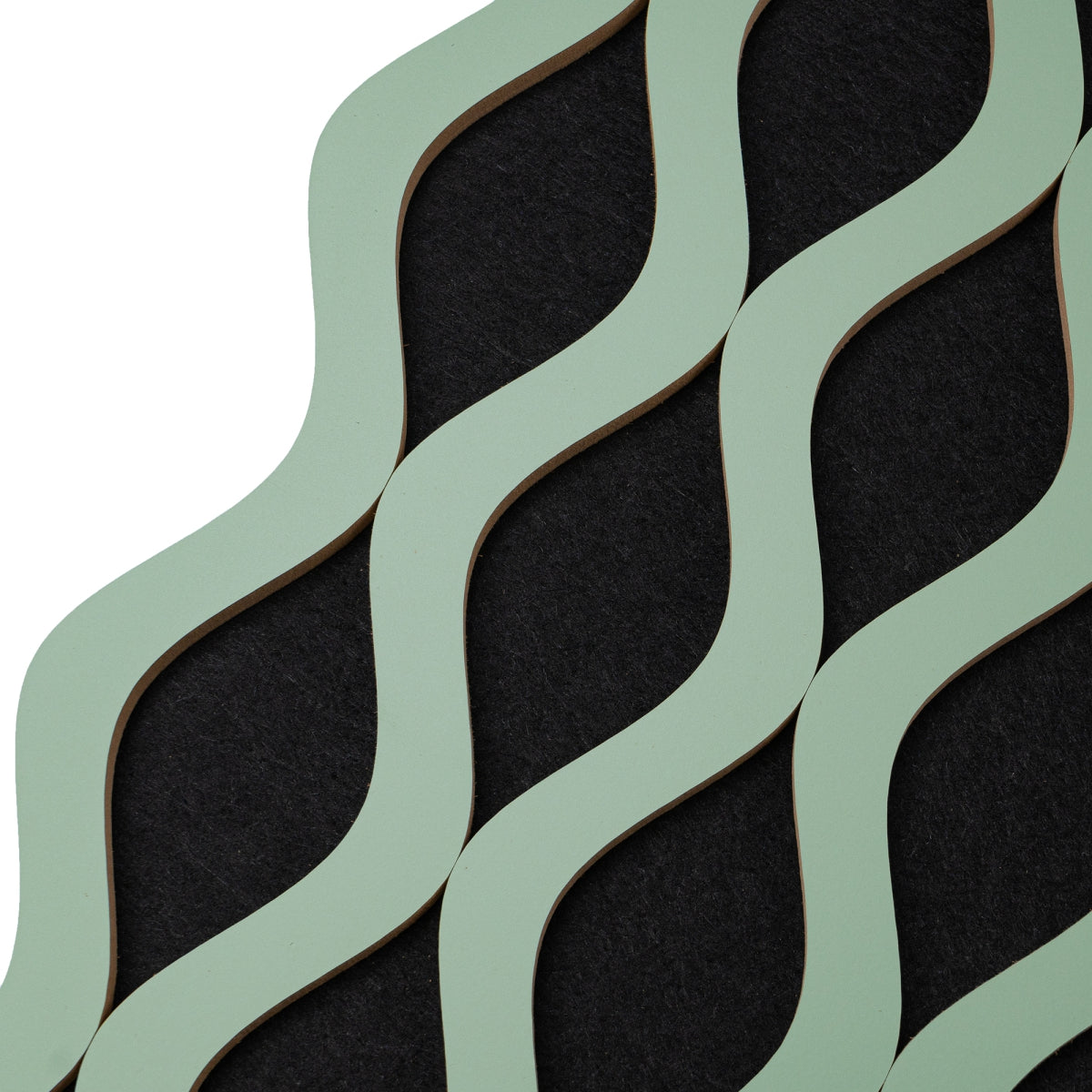 Set 3 Panouri riflaj acustic decorativ, MDF si pasla, Naimeed D6240, 240x30x1.8cm, Verde
