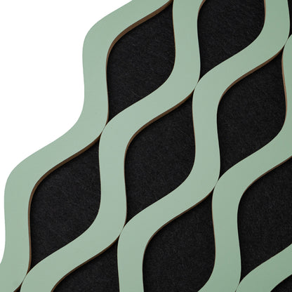 Set 3 Panouri riflaj acustic decorativ, MDF si pasla, Naimeed D6240, 240x30x1.8cm, Verde