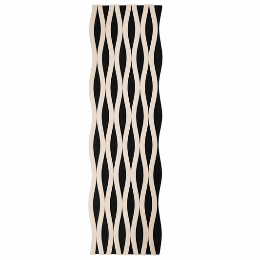 Panou riflaj acustic decorativ, MDF si pasla, Naimeed D6241, 240x30x1.8cm, Stejar