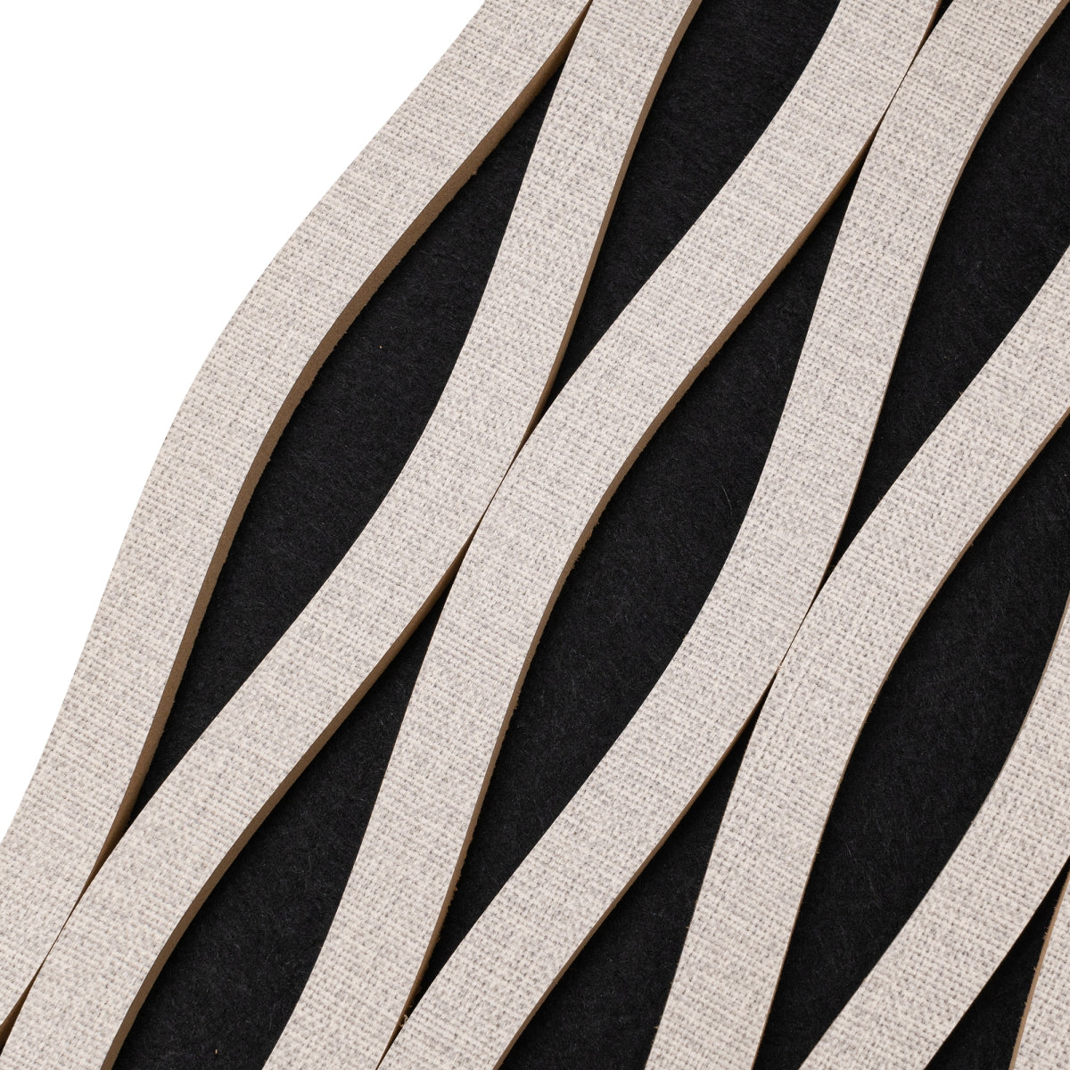 Set 3 Panouri riflaj acustic decorativ, MDF si pasla, Naimeed D6243, 240x30x1.8cm, Gri