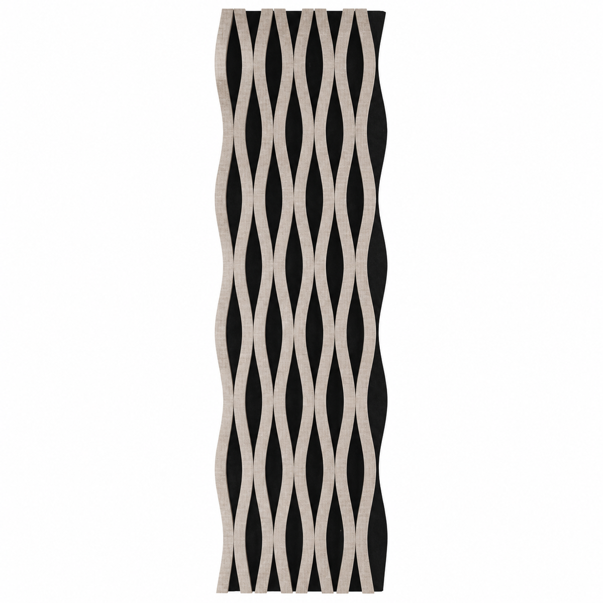 Panou riflaj acustic decorativ, MDF si pasla, Naimeed D6243, 240x30x1.8cm, Gri
