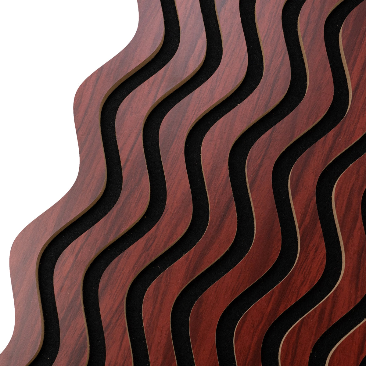 Panou riflaj acustic decorativ, MDF si pasla, Naimeed D6244, 240x30x1.8cm, Visiniu