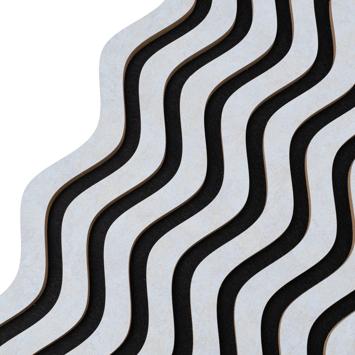 Set 3 Panouri riflaj acustic decorativ, MDF si pasla, Naimeed D6245, 240x30x1.8cm, Gri