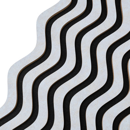 Set 3 Panouri riflaj acustic decorativ, MDF si pasla, Naimeed D6245, 240x30x1.8cm, Gri