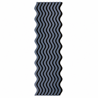 Panou riflaj acustic decorativ, MDF si pasla, Naimeed D6246, 240x30x1.8cm, Gri Inchis