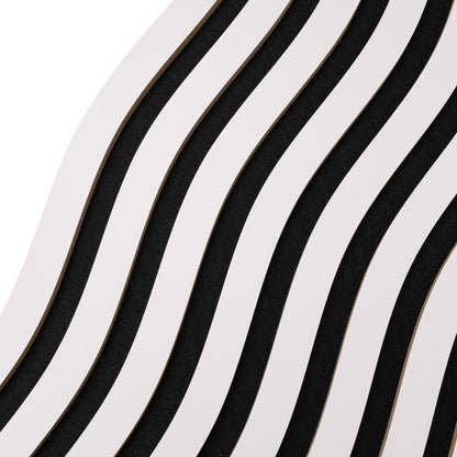 Panou riflaj acustic decorativ, MDF si pasla, Naimeed D6248, 240x30x1.8cm, Alb