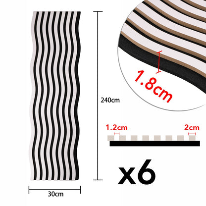 Panou riflaj acustic decorativ, MDF si pasla, Naimeed D6248, 240x30x1.8cm, Alb
