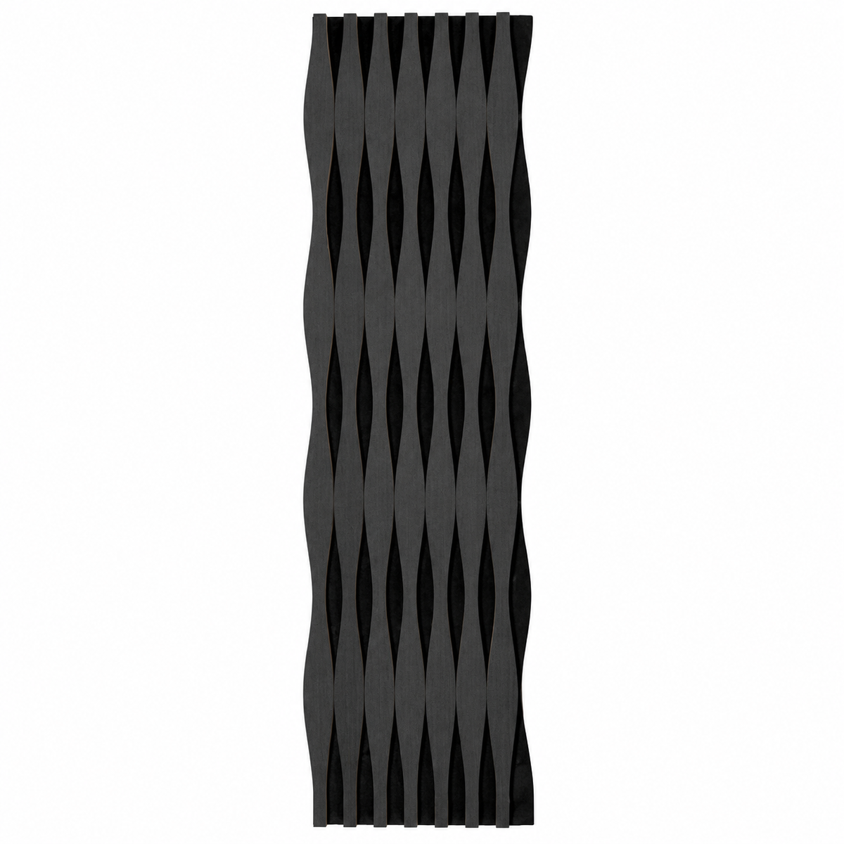 Panou riflaj acustic decorativ, MDF si pasla, Naimeed D6251, 240x30x1.8cm, Stejar Negru
