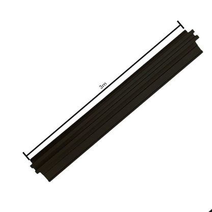 Set 3 profile cu canel, pentru imbinarea panourilor cristal carbon si carbune de bambus, Naimeed D6289, aluminiu, 300x0.5cm, Negru