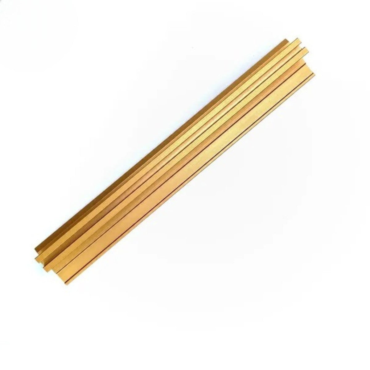 Set 3 profile cu canel, pentru imbinarea panourilor cristal carbon si carbune de bambus, Naimeed D6290, aluminiu, 300x0.5cm, Auriu