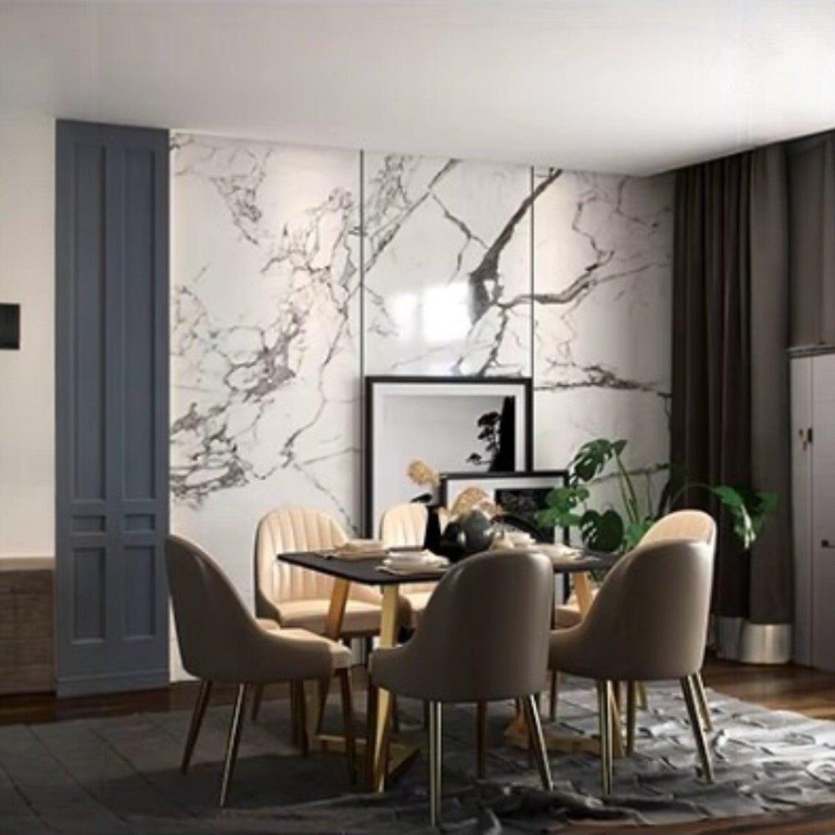 Set 3 profile aluminiu pentru finisarea panourilor cristal carbon si carbune de bambus, Naimeed D6307, 300x0.5cm, Negru