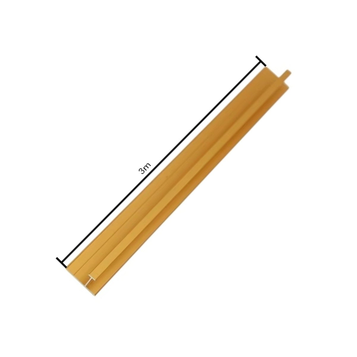 Set 3 profile tip H, pentru imbinarea panourilor cristal carbon si carbune de bambus, Naimeed D6299, aluminiu, 300x0.5cm, Auriu