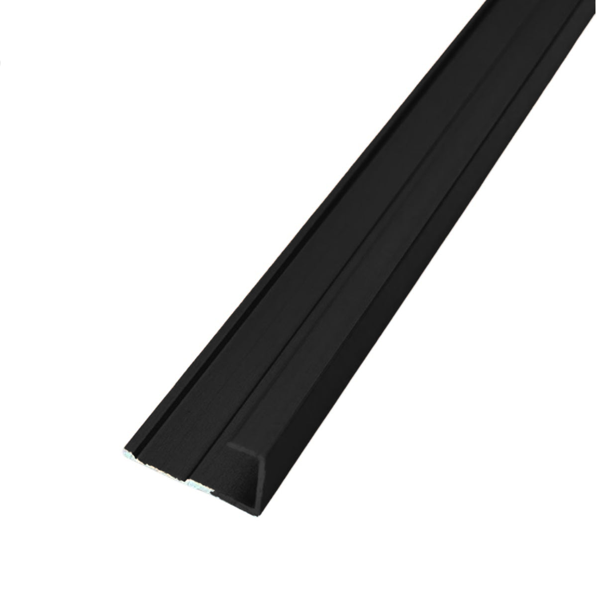 Set 3 profile aluminiu pentru finisarea panourilor cristal carbon si carbune de bambus, Naimeed D6307, 300x0.5cm, Negru