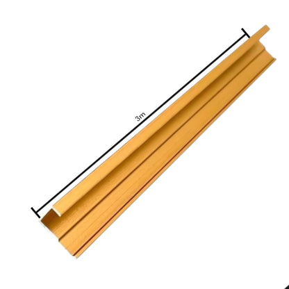 Set 3 profile aluminiu pentru finisarea panourilor cristal carbon si carbune de bambus, Naimeed D6308, aluminiu, 300x0.5cm, Auriu