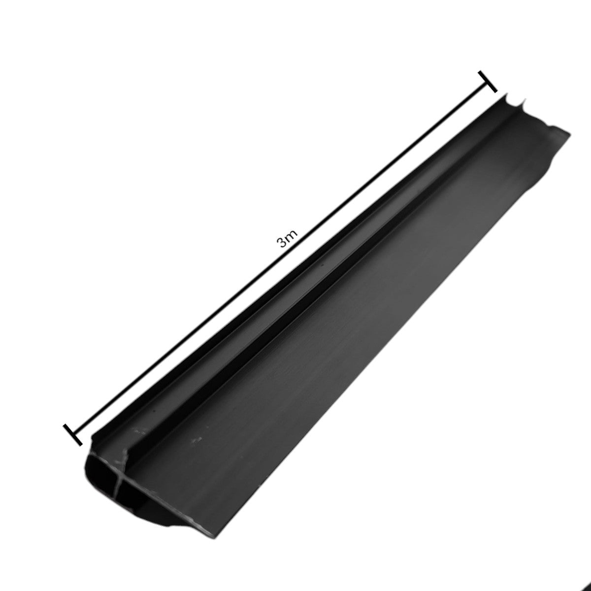 Set 3 profile de colt exterior, rotunjit, pentru imbinarea panourilor cristal carbon si carbune de bambus, Naimeed D6328, aluminiu, 300x0.5cm, Negru