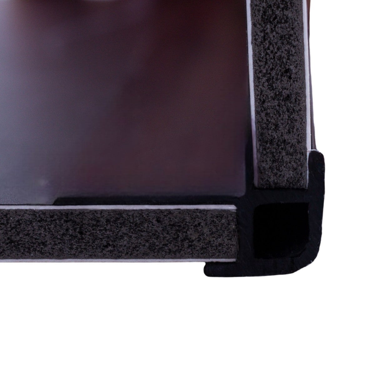 Set 3 profile de colt exterior, rotunjit, pentru imbinarea panourilor cristal carbon si carbune de bambus, Naimeed D6328, aluminiu, 300x0.5cm, Negru