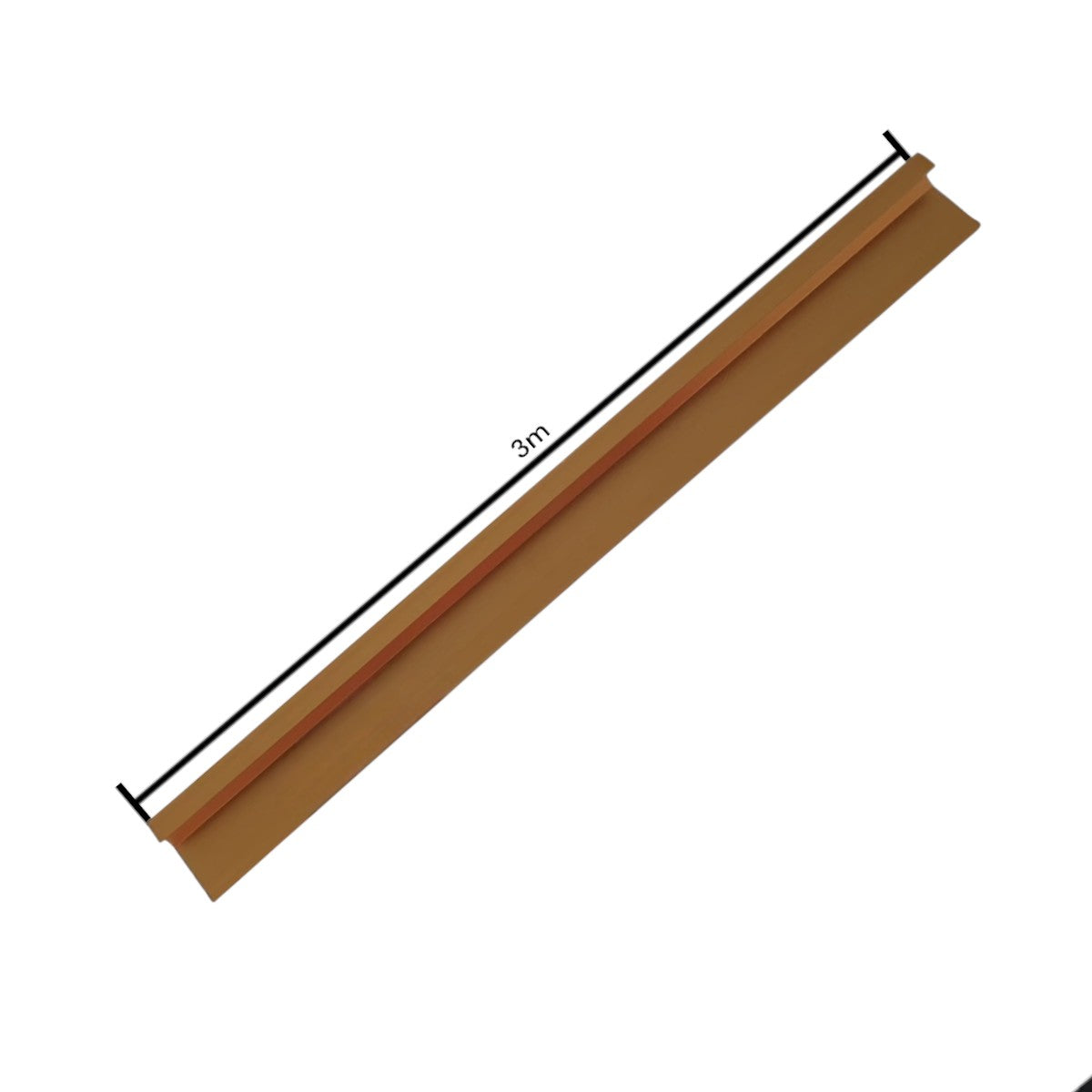 Set 3 profile de colt exterior, ascutit, pentru imbinarea panourilor cristal carbon si carbune de bambus, Naimeed D6332, aluminiu, 300x0.5cm, Auriu