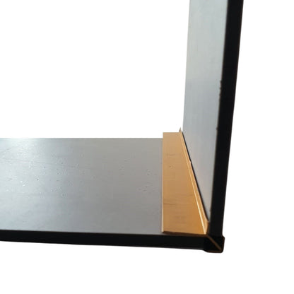 Set 3 profile de colt exterior, ascutit, pentru imbinarea panourilor cristal carbon si carbune de bambus, Naimeed D6332, aluminiu, 300x0.5cm, Auriu