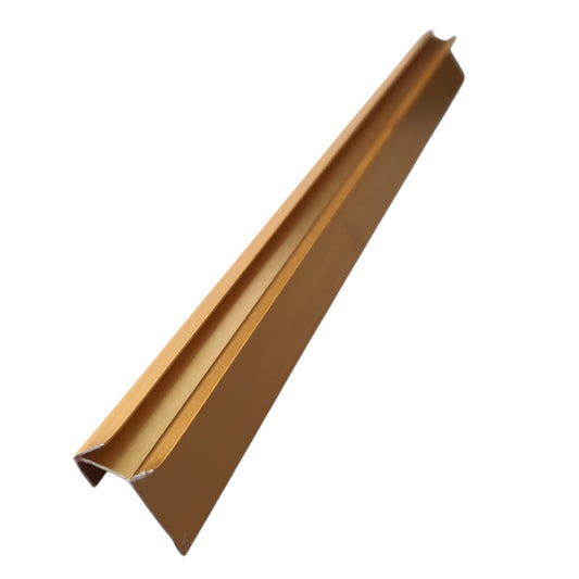 Set 3 profile de colt exterior, ascutit, pentru imbinarea panourilor cristal carbon si carbune de bambus, Naimeed D6332, aluminiu, 300x0.5cm, Auriu