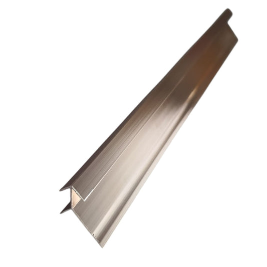 Set 3 profile de colt exterior, ascutit, pentru imbinarea panourilor cristal carbon si carbune de bambus, Naimeed D6333, aluminiu, 300x0.5cm, Bronz