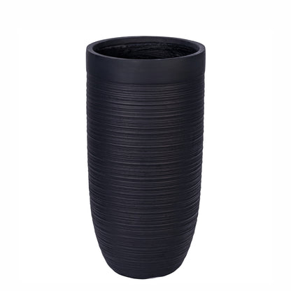 Ghiveci ecologic, Eco-friendly, Naimeed D6339, Mediu, din materiale minerale, Negru, 65x35x35cm