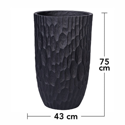 Ghiveci ecologic, Eco-friendly, Naimeed D6343, Mare, din materiale minerale, Negru, 75X43x43cm