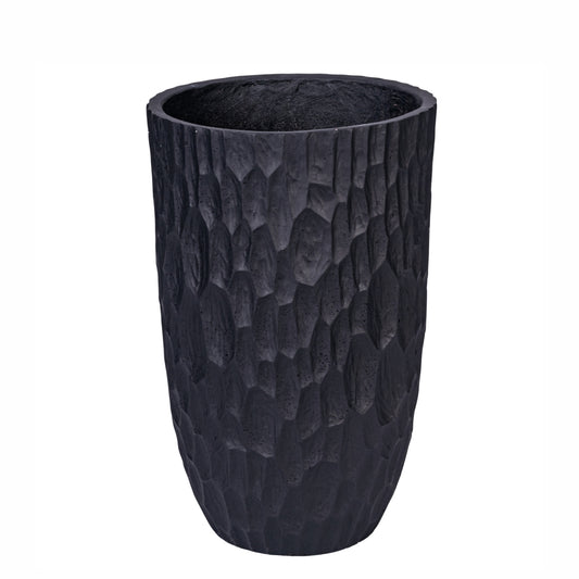 Ghiveci ecologic, Eco-friendly, Naimeed D6343, Mic, din materiale minerale, Negru, 48x30x30cm