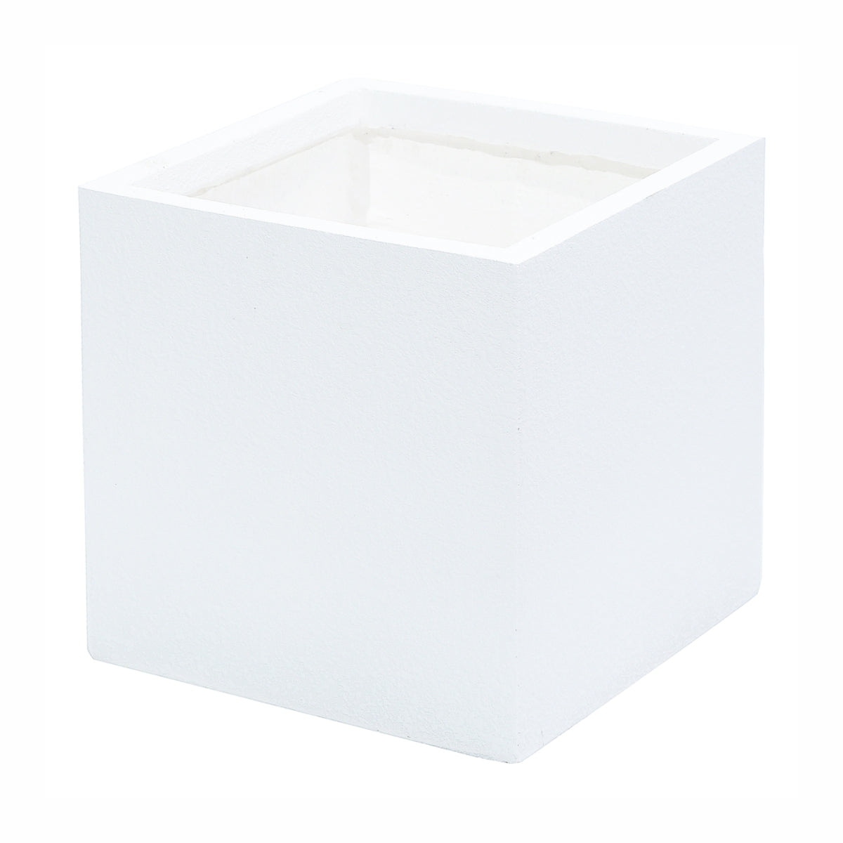 Ghiveci ecologic, Eco-friendly, Naimeed D6346, Mediu, din materiale minerale, Alb, 40x40x40cm