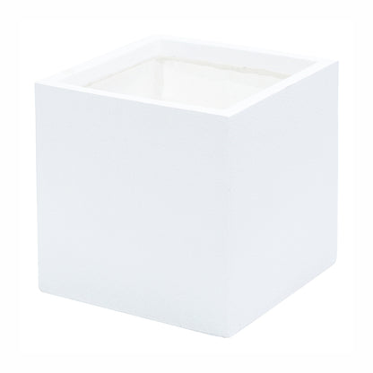 Ghiveci ecologic, Eco-friendly, Naimeed D6346, Mediu, din materiale minerale, Alb, 40x40x40cm