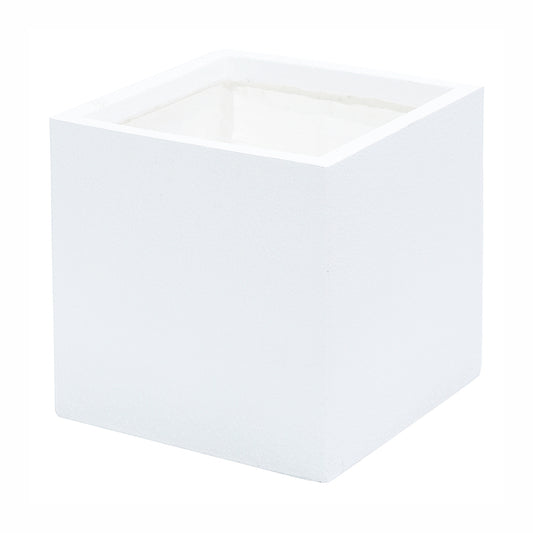 Ghiveci ecologic, Eco-friendly, Naimeed D6346, Mediu, din materiale minerale, Alb, 40x40x40cm