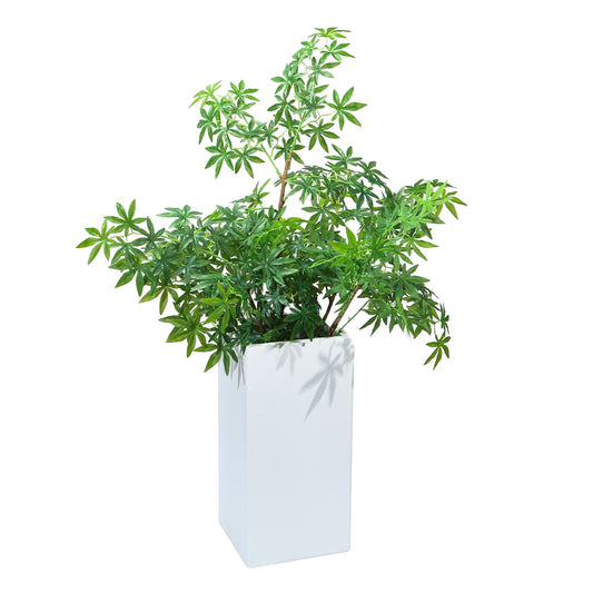 Ghiveci ecologic, Eco-friendly, Naimeed D6350, Mic, din materiale minerale, Alb, 55x26x26cm