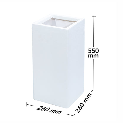Ghiveci ecologic, Eco-friendly, Naimeed D6350, Mic, din materiale minerale, Alb, 55x26x26cm