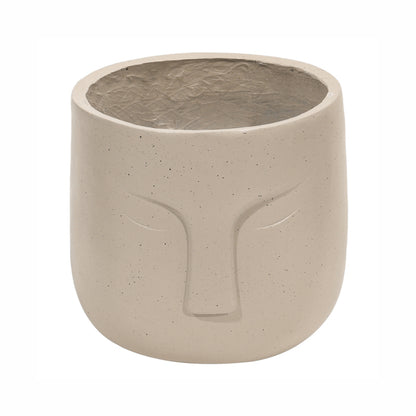 Ghiveci ecologic, Eco-friendly, Naimeed D6353, Mic, din materiale minerale, Crem, 28x25x25cm
