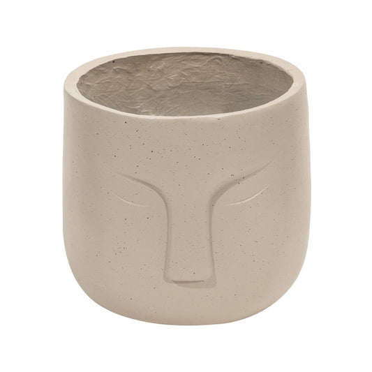 Ghiveci ecologic, Eco-friendly, Naimeed D6353, Mic, din materiale minerale, Crem, 28x25x25cm