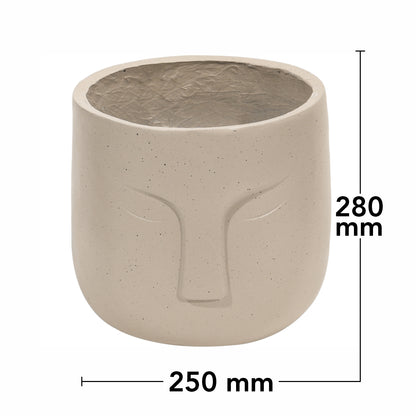 Ghiveci ecologic, Eco-friendly, Naimeed D6353, Mic, din materiale minerale, Crem, 28x25x25cm