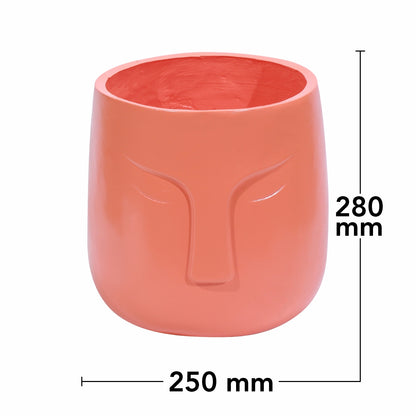 Ghiveci ecologic, Eco-friendly, Naimeed D6355, Mic, din materiale minerale, Portocaliu, 28x25x25cm