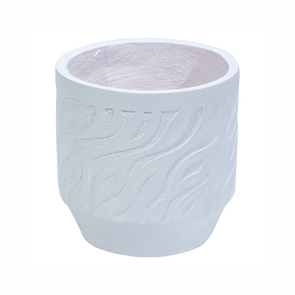 Ghiveci ecologic, Eco-friendly, Naimeed D6360, Mic, din materiale minerale, Alb, 28x27x27cm