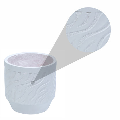 Ghiveci ecologic, Eco-friendly, Naimeed D6360, Mediu, din materiale minerale, Alb, 34x32x32cm