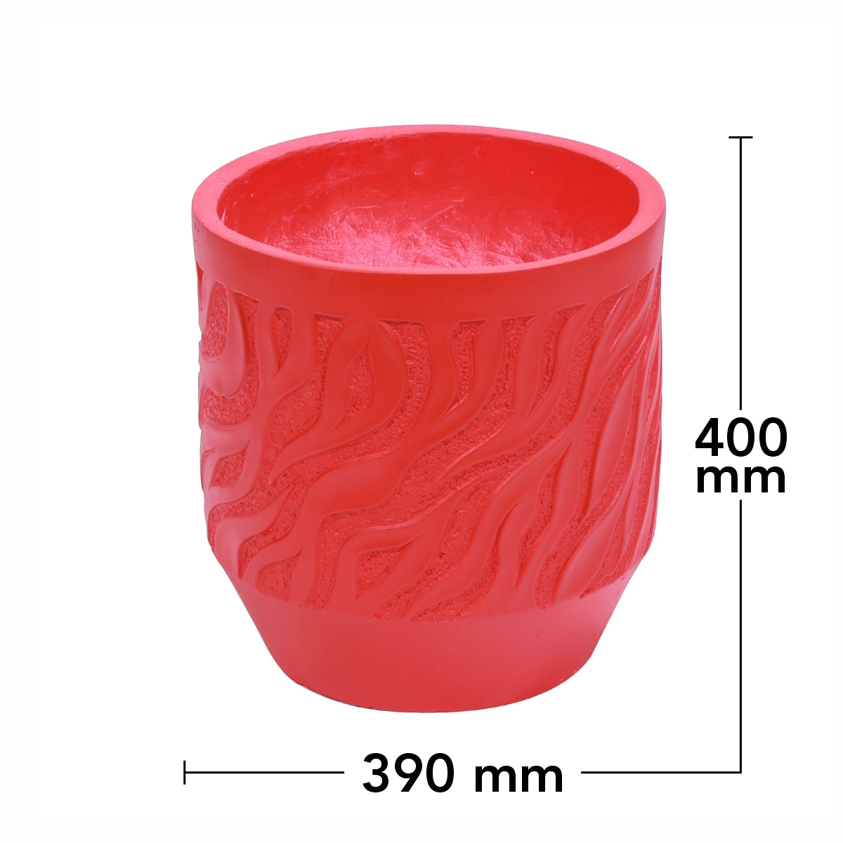 Ghiveci ecologic, Eco-friendly, Naimeed D6361, Mare, din materiale minerale, Rosu, 40x39x39cm