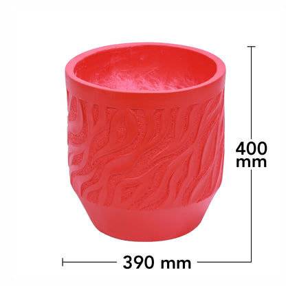 Ghiveci ecologic, Eco-friendly, Naimeed D6361, Mare, din materiale minerale, Rosu, 40x39x39cm