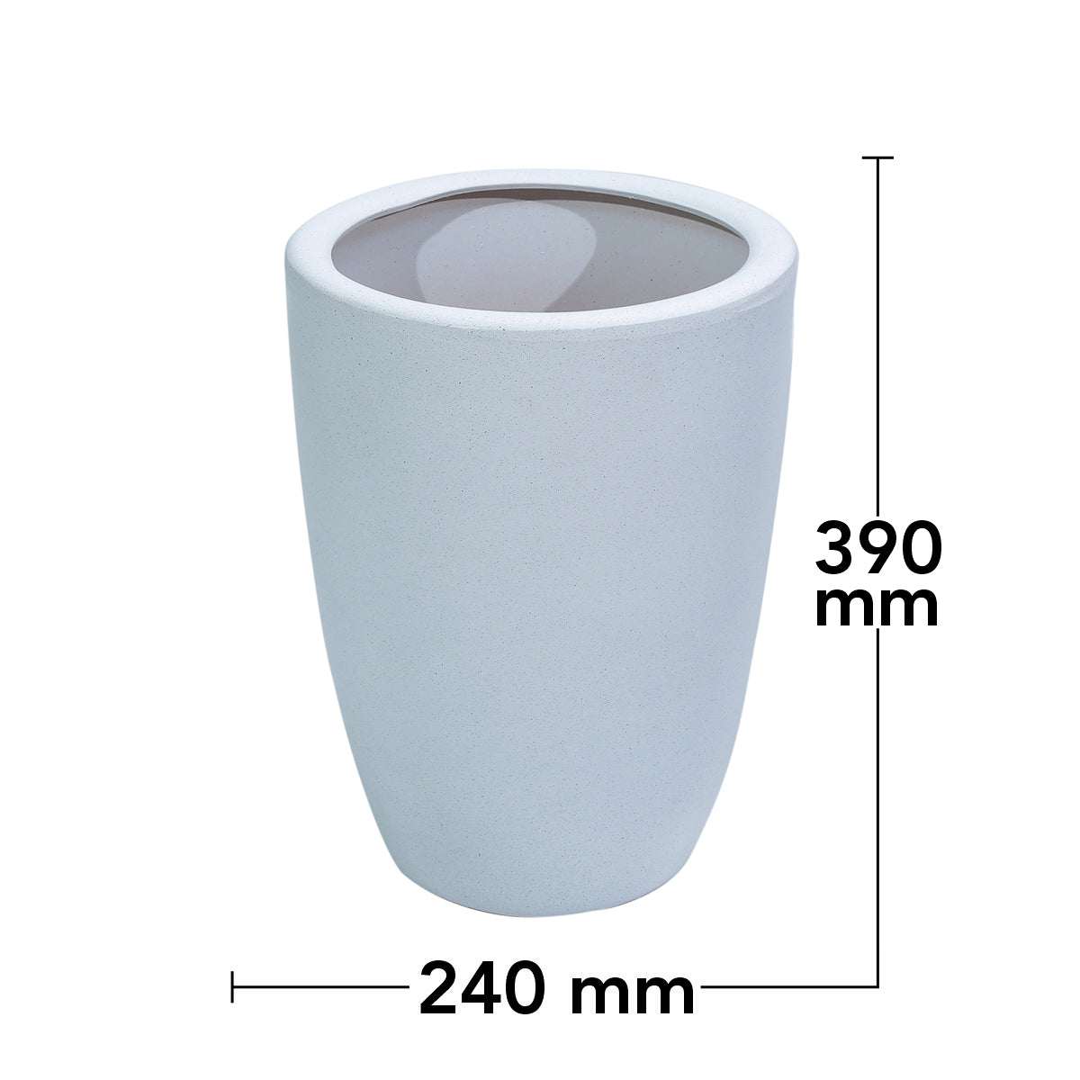 Ghiveci ecologic, Eco-friendly, Naimeed D6365, Mic, din materiale minerale, Gri, 29x24x24cm