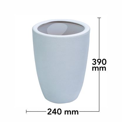 Ghiveci ecologic, Eco-friendly, Naimeed D6365, Mic, din materiale minerale, Gri, 29x24x24cm