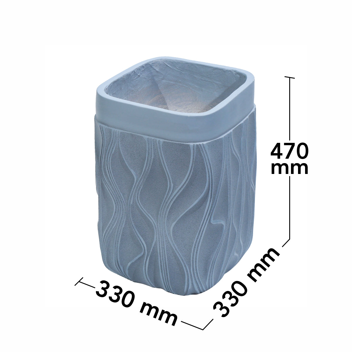 Ghiveci ecologic, Eco-friendly, Naimeed D6368, Mare, din materiale minerale, Gri, 47x33x33cm