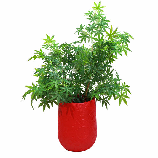 Ghiveci ecologic, Eco-friendly, Naimeed D6374, Mic, din materiale minerale, Rosu, 39x29x29cm