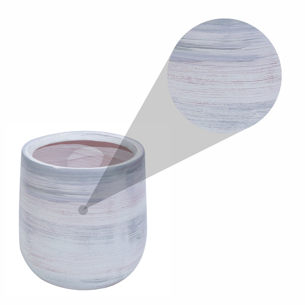 Ghiveci ecologic, Eco-friendly, Naimeed D6378, Mic, din materiale minerale, Gri, 26x23x23cm