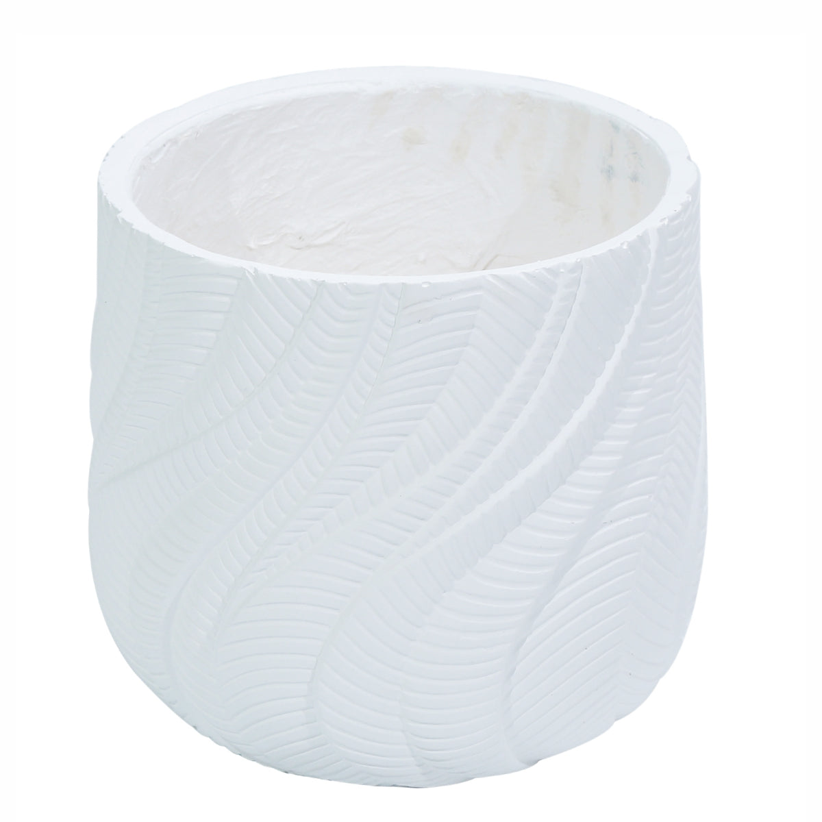 Ghiveci ecologic, Eco-friendly, Naimeed D6379, Mediu, din materiale minerale, Alb, 34x37x37cm