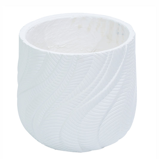 Ghiveci ecologic, Eco-friendly, Naimeed D6379, Mediu, din materiale minerale, Alb, 34x37x37cm